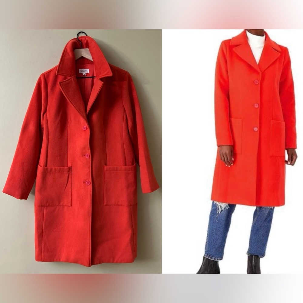 Candace Cameron Bure Women's Petite PM Button- Front Tailored Coat